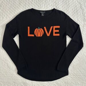 Rachel Zoe Love Pumpkin Cashmere Blend Halloween Fall Sweater Pullover